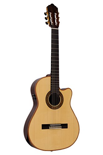 7890443017122 - GIANNINI GCPP CEQ B BAND ACOUSTIC-ELECTRIC GUITAR HANDCRAFTED CUTAWAY NYLON WITH AT3X PRE-AMP, SOLID RED CEDAR TOP