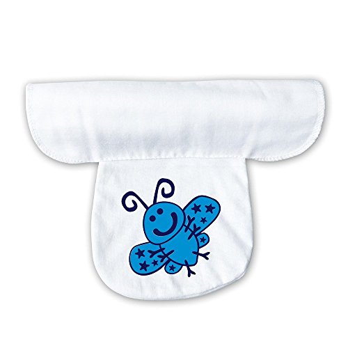 7890572542601 - LYNIE INFANT BABY BUTTERFLY BOY SWEAT ABSORBENT TOWEL WHITE