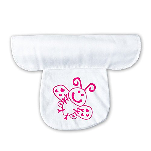 7890572542625 - LYNIE INFANT BABY BUTTERFLY GIRL SWEAT ABSORBENT TOWEL WHITE