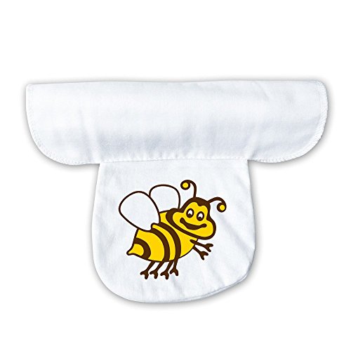 7890572542632 - LYNIE INFANT BABY DRAWN BEE SWEAT ABSORBENT TOWEL WHITE