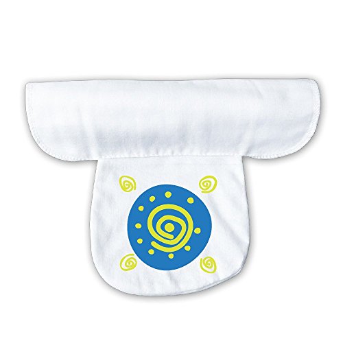 7890572542809 - LYNIE INFANT BABY BLUE CIRCLE AND YELLOW DOT SWEAT ABSORBENT TOWEL WHITE