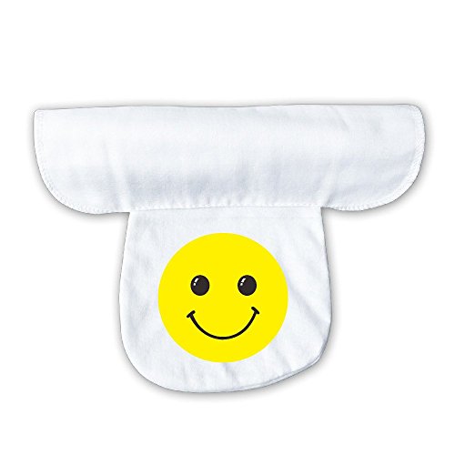 7890572542830 - LYNIE INFANT BABY SMILING FACE SWEAT ABSORBENT TOWEL WHITE