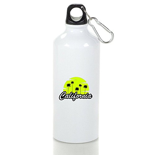 7890572835253 - BEAUFIY CALIFORNIA C2 SPORTS WATER BOTTLE PORTABLE FLASK WITH CARABINER HOOK WHITE