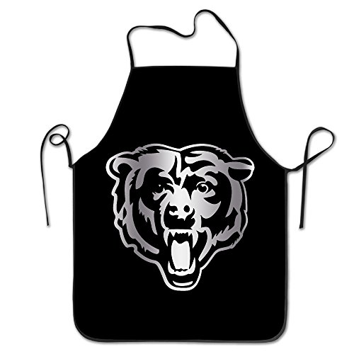 7890572887238 - HEALTHB CHICAGO BEARS LOGO STITCHED EDGES COOKING APRON BLACK