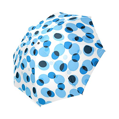7890633194930 - UNEER BLUE CIRCLE PATTERN FOLDABLE UMBRELLA