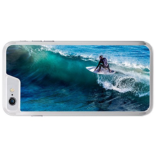 0789075516424 - IMAGE OF SURFER SURFING ON OCEAN WAVE CREST APPLE IPHONE 7 CLEAR PHONE CASE