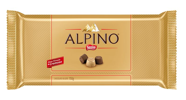 7891000103258 - CHOCOLATE AO LEITE ALPINO TABLETE 150G NESTLE