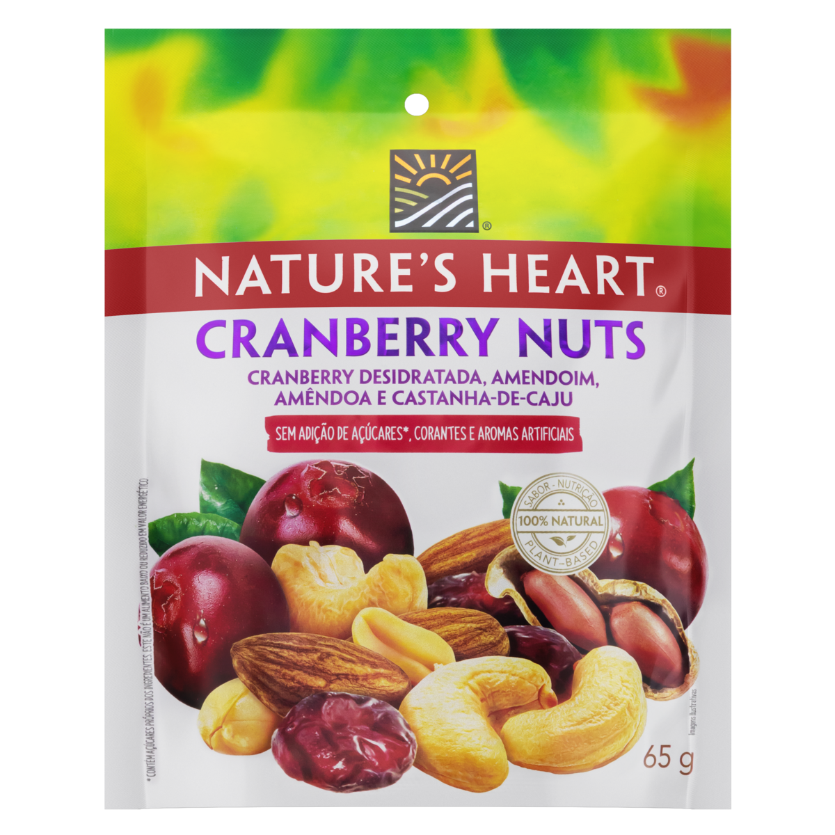 7891000289044 - MIX DE FRUTAS E SEMENTES CRANBERRY NUTS NATURES HEART POUCH 65G