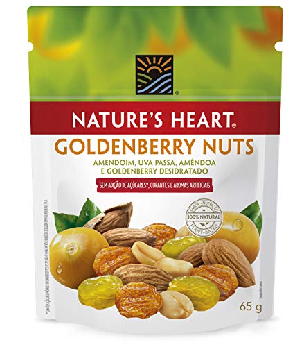 7891000289051 - MIX DE FRUTAS E SEMENTES GOLDENBERRY NUTS NATURES HEART POUCH 65G