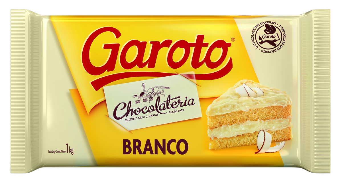 7891008339017 - CHOCOLATE BRANCO GAROTO CHOCOLATERIA PACOTE 1KG