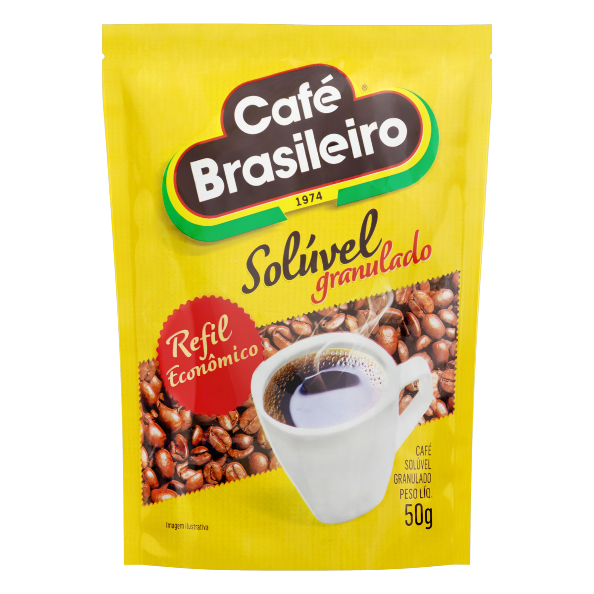7891018000679 - CAFÉ SOLÚVEL GRANULADO CAFÉ BRASILEIRO SACHÊ 50G REFIL ECONÔMICO