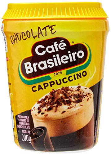 7891018001072 - CAPPUCCINO SOLÚVEL CHOCOLATE CAFÉ BRASILEIRO POTE 200G