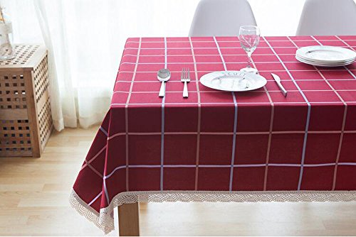 7891096235543 - CHINA PALAEOWIND ENGLAND RED PLAID TABLE CLOTH PRINTED COTTON TABLECLOTH MEDITERRANEAN HOME DRAPE CLOTH TEA TABLE CLOTH,140140CM