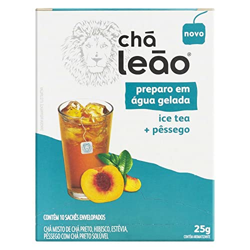 7891098041845 - CHÁ ICE TEA PÊSSEGO CHÁ LEÃO CAIXA 25G 10 UNIDADES