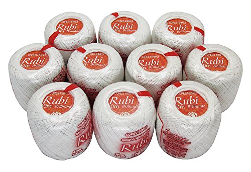 7891113556859 - LOT 10 BALLS WHITE SIZE 8 PERLE/PEARL COTTON THREADS FOR CROCHET, HARDANGER, CROSS STITCH, NEEDLEPOINT AND OTHER HAND EMBROIDERY CRAFTS
