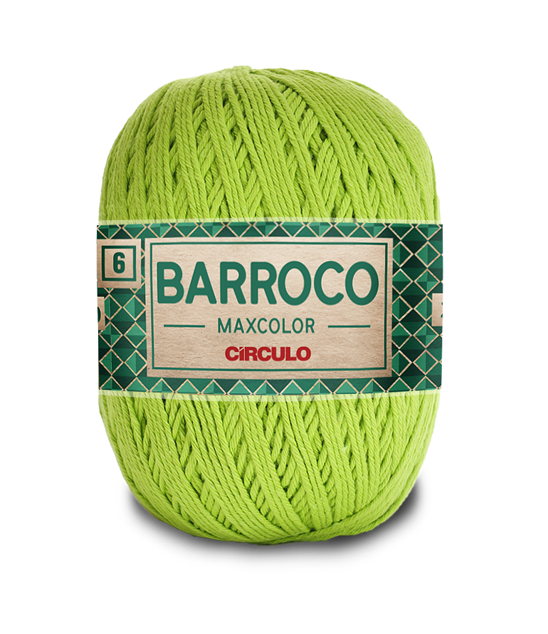 7891113652834 - BARROCO 100% COTTON THREADS IN 12 COLORS IN 494.3 YARDS. PERFECT FIT FOR 4-5 MM NEEDLES AND 5.5-7 MM CROCHET HOOKS. GREAT USE FOR SEWING, ARTS AND CRAFTS PROJECTS (APPLE GREEN)