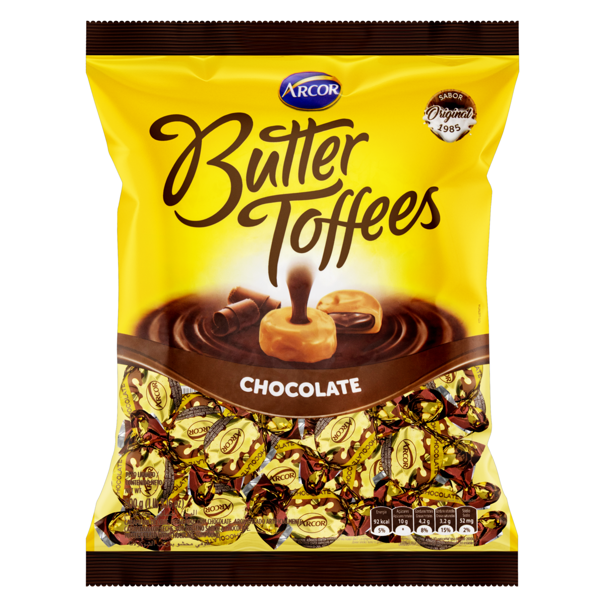 7891118014323 - BALA DE CARAMELO CHOCOLATE BUTTER TOFFEES PACOTE 600G