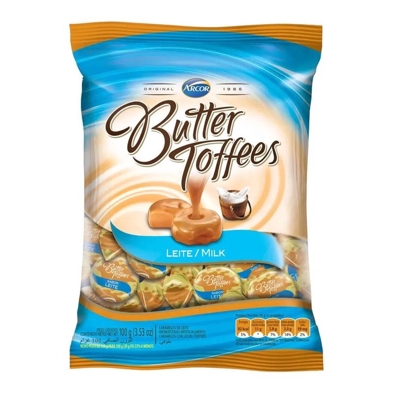 7891118015313 - BALA BUTTER TOFFEES 100G LEITE