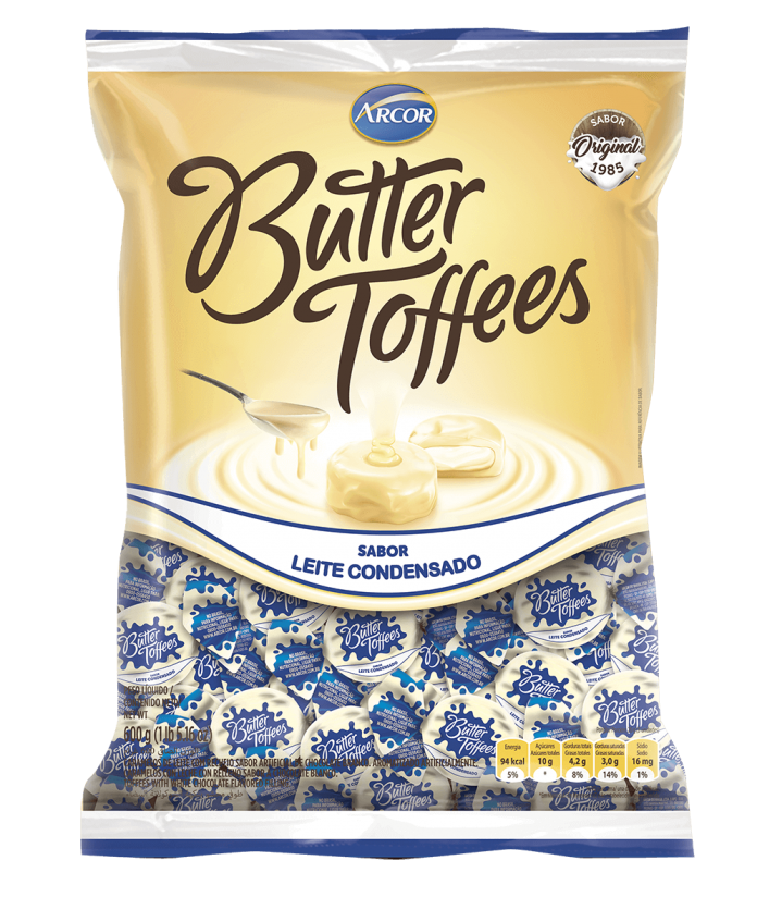 7891118015498 - BALA ARCOR BUTTER TOFFEES 100G LEITE COND