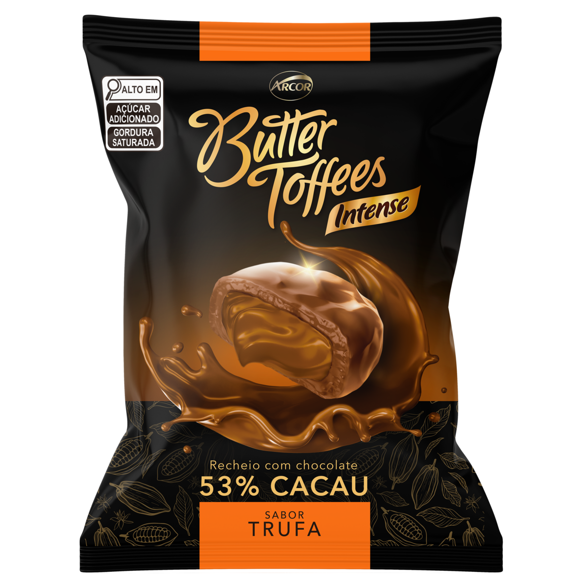 7891118026326 - BALA TRUFA RECHEIO CHOCOLATE 53% CACAU BUTTER TOFFEES INTENSE PACOTE 90G