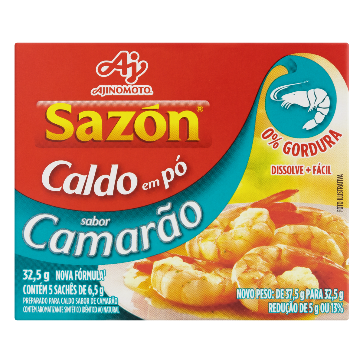7891132110193 - CALDO PÓ CAMARÃO SAZÓN CAIXA 32,5G