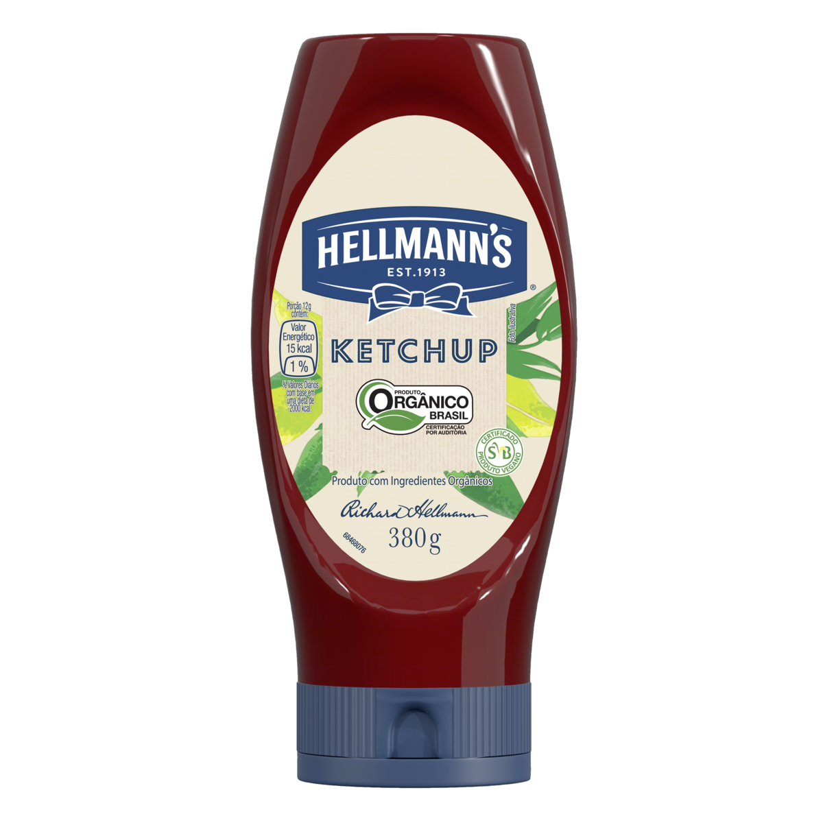 7891150058477 - KETCHUP ORGÂNICO HELLMANNS SQUEEZE 380G