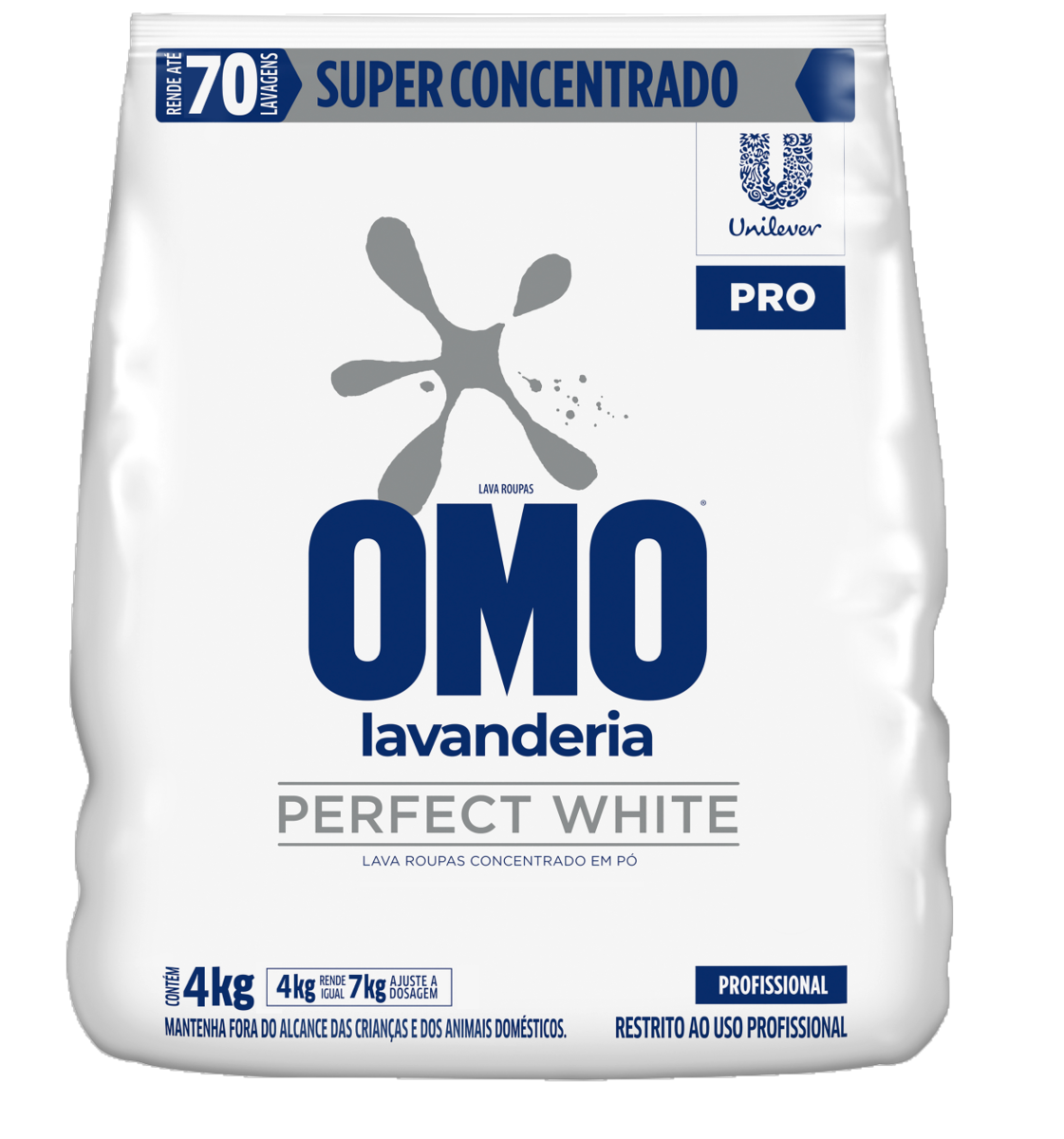 7891150080133 - LAVA-ROUPAS PÓ CONCENTRADO OMO PERFECT WHITE PRO PACOTE 4KG