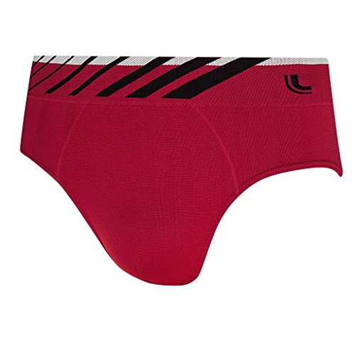 7891186079811 - LUPO STRENGTH MENS SEAMLESS MICROFIBER BRIEFS, RED LARGE