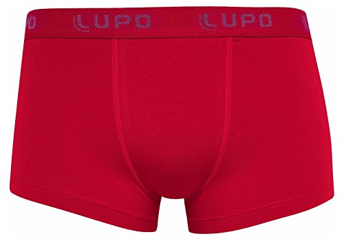 7891186132547 - LUPO MEN'S ESSENTIAL STRETCH COTTON LOW RISE TRUNK UNDERWEAR, SMALL RED