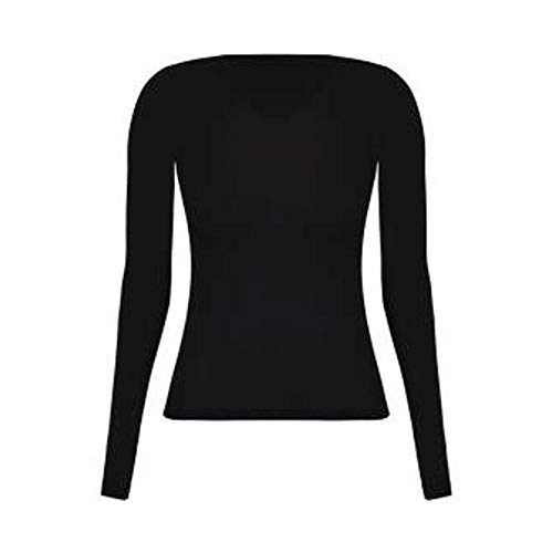 7891186159032 - LUPO WOMEN'S SECOND SKIN LONG SLEEVE SHEER TOP, X-LARGE BLACK