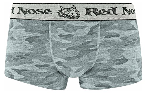 7891186265023 - RED NOSE MEN'S CAMO STRETCH COTTON LOW RISE TRUNK UNDERWEAR, LARGE GREY BLEND