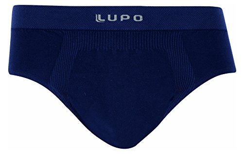 7891186430223 - LUPO MEN'S MICRO MODAL SEAMLESS BRIEFS UNDERWEAR, LARGE NAVY BLUE