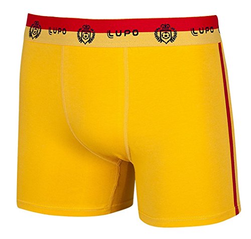 7891186724858 - LUPO MEN'S SUPPORT YOUR COUNTRY SOCCER BOXER BRIEFS, SMALL, SPAIN YELLOW