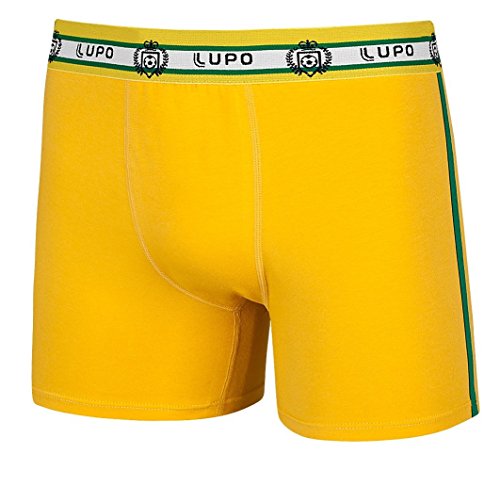 7891186724957 - LUPO MEN'S SUPPORT YOUR COUNTRY SOCCER BOXER BRIEFS, MEDIUM, BRAZIL YELLOW