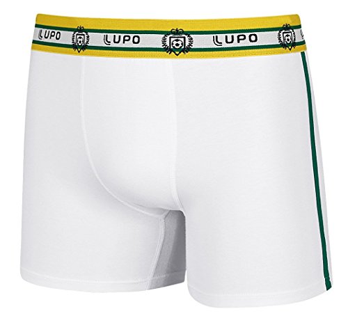 7891186724995 - LUPO MEN'S SUPPORT YOUR COUNTRY SOCCER BOXER BRIEFS, LARGE, BRAZIL WHITE