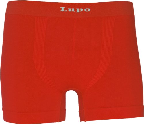 7891186748090 - LUPO MENS SEAMLESS MICROMODAL BOXER BRIEF SUNGA TRUNK UNDERWEAR RED SMALL