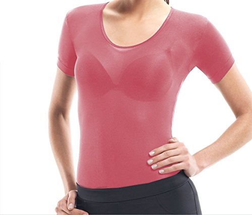 7891186818960 - LUPO LOBA WOMEN'S SECOND SKIN SHORT SLEEVE SHEER TOP, CORAL
