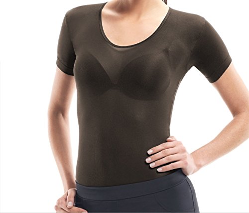 7891186838678 - LOBA SECOND SKIN WOMENS SHORT SLEEVE SHEER TOP, COFFEE BROWN ONE-SIZE