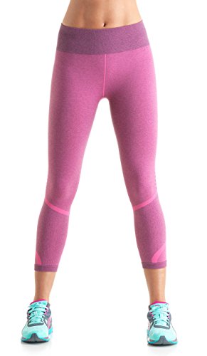 7891186857402 - WOMENS COLOR MIX EXTRA SUPPORT SPORTS CAPRIS, PINK SMALL