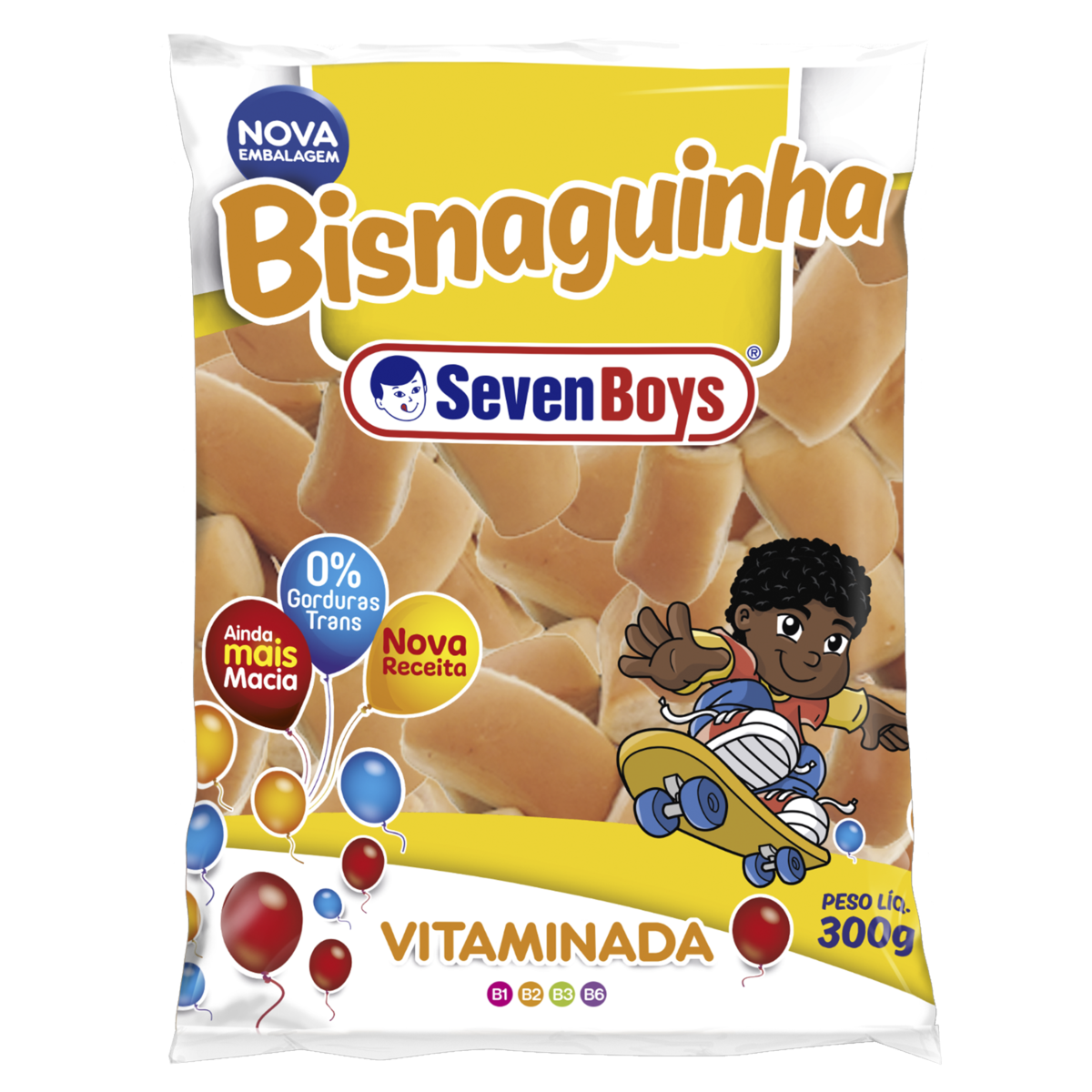 7891193010319 - PÃO BISNAGUINHA SEVEN BOYS VITAMINADA PACOTE 300G