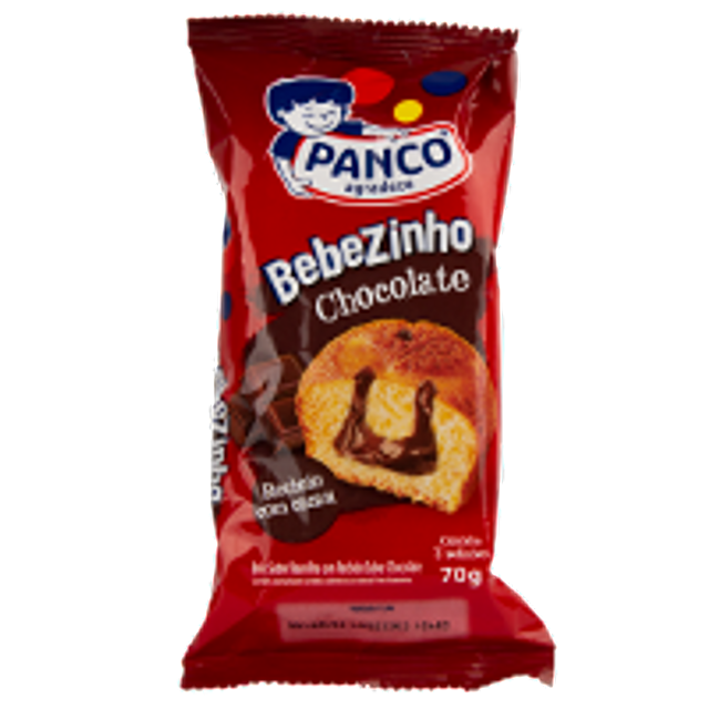 7891203055262 - BOLINHO BAUNILHA RECHEIO CHOCOLATE PANCO BEBEZINHO PACOTE 70G 2 UNIDADES