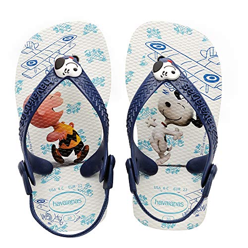 7891224139491 - HAVAIANAS BABY SNOOPY WHITE RUBBER 21 BR / 6.5 M US INFANT