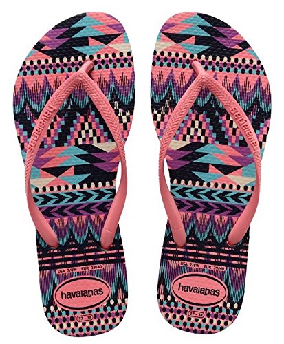 7891224287079 - HAVAIANAS SLIM TRIBAL - EXTRAORDINARY ETHNICAL PATTERNS, DECORATE THIS WOMEN´S FLIP. A REAL EYE-CATCHER! COLOR PINK SIZE US W9/10 - M8