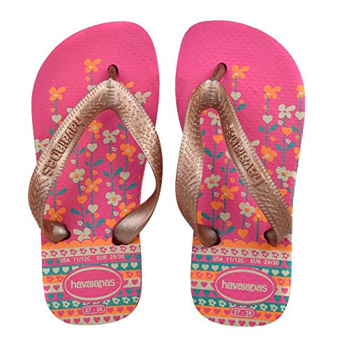 7891224574513 - CHINELO IN HAVAIANAS KIDS FLORES MARAV/RS GOLD