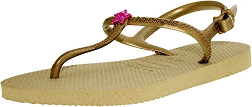 7891224685745 - HAVAIANAS GIRL'S H. KIDS FREEDOM SL CF G SAND GOLD ANKLE-HIGH RUBBER FLAT SHOE - 4M