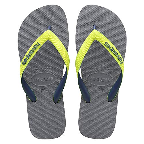 7891224769803 - HAVAIANAS MEN'S H. TOP MIX M STEEL GREY/LED YELLOW ANKLE-HIGH RUBBER FLAT SHOE -
