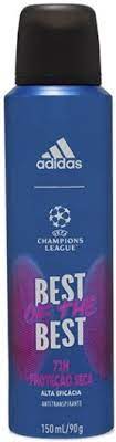 7891350041194 - ANTITRANSPIRANTE AEROSSOL PROTEÇÃO SECA BEST OF THE BEST UEFA CHAMPIONS LEAGUE ADIDAS 150ML SPRAY
