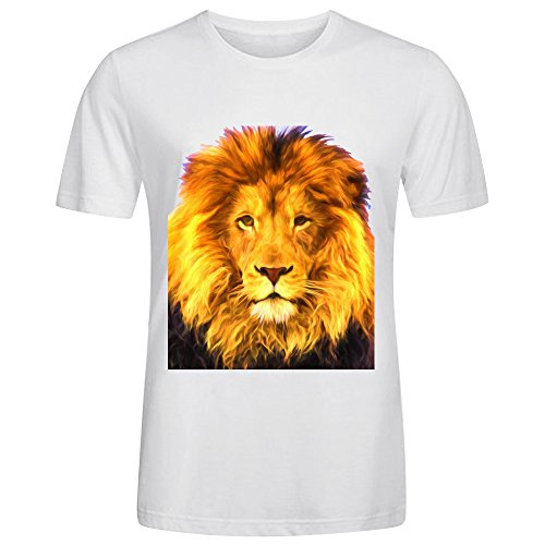 7891662520301 - TIGHT FITTING O-NECK PERSONALITY TEE SHIRT-LION HEAD 2 WHITE
