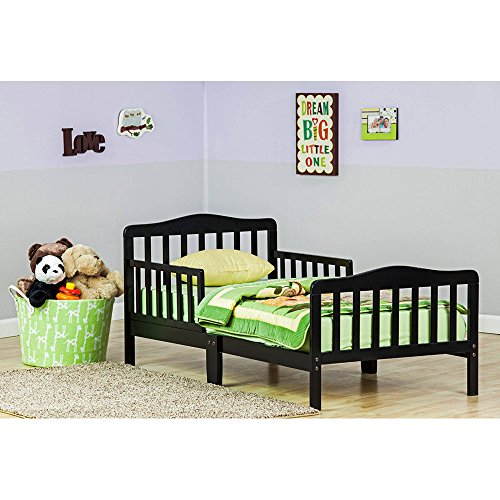 0789185763961 - DREAM ON ME CLASSIC SOLID WOOD TRANSITION TO TODDLER BED WITH SAFETY RAILS- BLACK