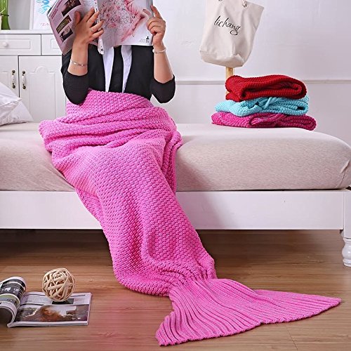 0789185835354 - COLORFUL SOFT AND COZY KIDS' MERMAID TAIL BLANKET SUITABLE FOR ALL SEASONS, PINK